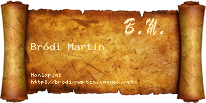 Bródi Martin névjegykártya