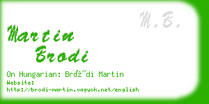 martin brodi business card